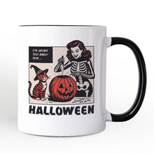 Carregar imagem no visualizador da galeria, It’s Never Too Early for Halloween Personalized Mug, Funny Retro Gift with Custom Name