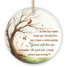Carregar imagem no visualizador da galeria, A Life Well-Lived Memorial Tree Ornament, Cherished Family Christmas Keepsake