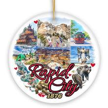 Load image into Gallery viewer, Adventurous Rapid City Christmas Ornament, South Dakota Mt. Rushmore Heritage Gift and Souvenir