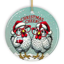 Load image into Gallery viewer, Christmas Cheer Chicken Ornament, Whimsical Holiday Tree Decoration