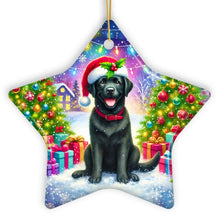 Carregar imagem no visualizador da galeria, Sparkling Yuletide Black Labrador Retriever Ornament, Joyful Christmas Gift