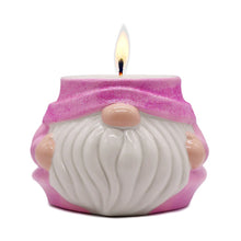Carregar imagem no visualizador da galeria, Adorable Pink Gnome Ceramic Candle, Holiday Home Decoration Scented with a Classic White Vanilla Fragrance