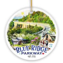 Carregar imagem no visualizador da galeria, Artistic Blue Ridge Parkway Ceramic Ornament, US Travel Souvenir and Christmas Gift