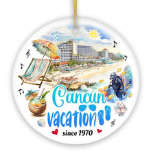 Carregar imagem no visualizador da galeria, Artistic Cancun Tropical Vacation Art Ornament, Mexico Traveler Souvenir Gift
