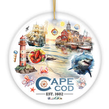 Load image into Gallery viewer, Artistic Cape Cod Exhibit Ornament, Massachusetts Landmark and Souvenir Gift