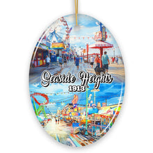 Load image into Gallery viewer, Artistic Lively Seaside Heights Ornament, New Jersey Festive Beach Paradise Christmas Gift and Decor