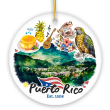 Load image into Gallery viewer, Artistic Puerto Rico Tropical Scenery Ornament, Caribbean Paradise Souvenir Gift