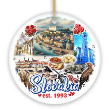 Load image into Gallery viewer, Artistic Slovakia Landmarks Ornament, Slavic Heritage and Culture Christmas Gift and Bratislava Travel Souvenir