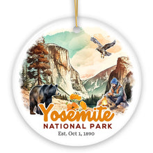 Cargar imagen en el visor de la galería, Artistic Yosemite National Park Ornament, California Christmas Gift for Hikers