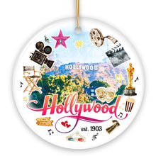 Load image into Gallery viewer, Artistic and Glamorous Hollywood Ceramic Ornament, Los Angeles Music and Entertainment Culture Gift