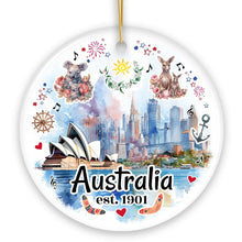 Carregar imagem no visualizador da galeria, Australia Artistic Watercolor Painting Ornament, Christmas Holiday Gift