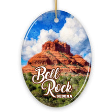 Load image into Gallery viewer, Bell Rock Sedona Ceramic Ornament, Arizona Landmark Souvenir Christmas Decoration for Hikers