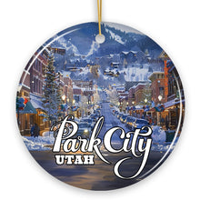 Load image into Gallery viewer, Culturally Artistic Park City Ceramic Ornament, Utah Picturesque Mountain Town Christmas Souvenir