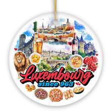 Load image into Gallery viewer, Enchanting Luxembourg Christmas Ornament, European Heritage of Castle and Landmarks Keepsake