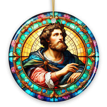 Load image into Gallery viewer, Enlightened Man Renaissance Italy Painting Ornament, Artistic Stained Glass Themed Medieval Christmas Gift