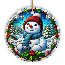 Load image into Gallery viewer, Frosty and Holly Snowman Ornament, Gift and Decor for Cheerful Winter Christmas Tree