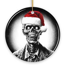 Load image into Gallery viewer, Ghastly Undead Zombie with Santa Hat Ornament, Eerie Christmas Gift for Horror Lovers