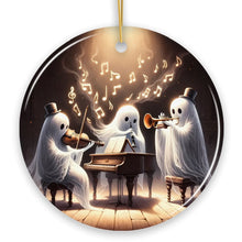 Carregar imagem no visualizador da galeria, Ghostly Triumvirate Musical Prodigies Ornament, Whimsical Horror Musicians Unique Halloween Tree Gift