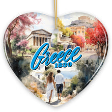 Carregar imagem no visualizador da galeria, Greece Historical Landmarks and Cultural Ornament, Artistic Greek and Athens Handmade Christmas Gift and Travel Souvenir