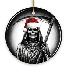 Carregar imagem no visualizador da galeria, Haunting Santa Grim Reaper Ornament, Spooky Christmas Decor for Unique Halloween Tree Gift