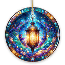 Load image into Gallery viewer, Illustrious Lantern Stained Glass Style Ceramic Ornament, Christmas Gift and Decor