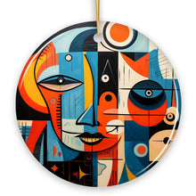 Carregar imagem no visualizador da galeria, Pablo Picasso Modernist Mosaic Round Ceramic Ornament, Abstract Cubist Art Face Decoration Souvenir