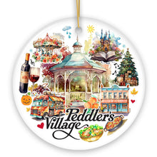 Carregar imagem no visualizador da galeria, Peddler’s Village Artistic Ornament with Rustic Pennsylvania Scenery, Vintage Ceramic Christmas Souvenir