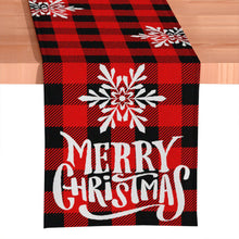 Carregar imagem no visualizador da galeria, Plaid Merry Christmas 72" Jacquard Table Runner, High Quality Holiday Rectangle Tablecloth Decoration