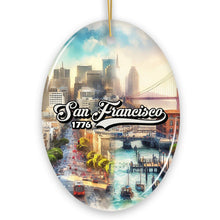 Load image into Gallery viewer, San Francisco Artistry Handmade Ceramic Christmas Ornament, California Art Souvenir