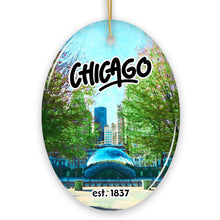 Load image into Gallery viewer, Simply Unique Chicago Christmas Ornament, Ceramic Keepsake Souvenir Gift