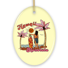 Carregar imagem no visualizador da galeria, Unique Hawaii Cartoon Art Christmas Ornament, Holiday Gift for Surfers