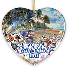 Carregar imagem no visualizador da galeria, Vibrantly Tropical Fort Lauderdale Ornament, Cultural and Lively Florida Beach Christmas Gift