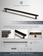 Cargar imagen en el visor de la galería, Rail, Antique Brass Appliance Pulls