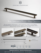 Cargar imagen en el visor de la galería, Rail, Antique Brass Appliance Pulls