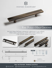 Cargar imagen en el visor de la galería, Rail, Antique Brass Cabinet Pulls