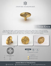 Cargar imagen en el visor de la galería, Star, Solid Brass Cabinet Knob