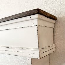 Carregar imagem no visualizador da galeria, Distressed White Wood Wall Shelf