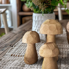 Carregar imagem no visualizador da galeria, Whimsical Wooden Mushrooms, Set of 3