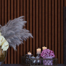 Carregar imagem no visualizador da galeria, Wooden Vertical Panel Wallpaper. Dark Brown Wainscot Hardwood Wall Mural Print. #6734