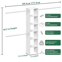 Load image into Gallery viewer, Closet System Starter Kit with Tower and 3 Hang Rods