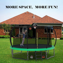 Carregar imagem no visualizador da galeria, 12FT Recreational Kids Trampoline with Safety Enclosure Net & Ladder, Outdoor Recreational Trampolines