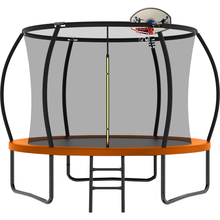 Load image into Gallery viewer, 10FT Recreational Trampoline with Enclosure for Kids Adults, ASTM Approved, Outdoor Trampoline with Wind Stakes and Ladder for Kids Apex Series, 10 FOOT Trampoline