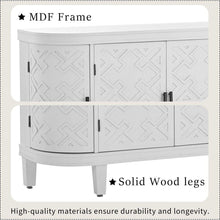 Carregar imagem no visualizador da galeria, Accent Storage Cabinet Sideboard Wooden Cabinet with Antique Pattern Doors for Hallway, Entryway, Living Room