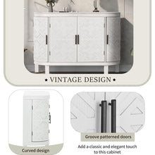 Carregar imagem no visualizador da galeria, Accent Storage Cabinet Sideboard Wooden Cabinet with Antique Pattern Doors for Hallway, Entryway, Living Room