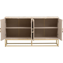 Carregar imagem no visualizador da galeria, Four-Door Metal Handle Storage Cabinet, Adjustable Shelves, Suitable for Corridor, Entrance, Living Room, Study