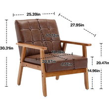 Carregar imagem no visualizador da galeria, Accent Chairs Set of 2 with Side Table, Mid Century Modern Accent Chair, Wood and Fabric Armchairs Side Chair, Lounge Reading Comfy Arm Chair for Living Room, Bedroom, Office
