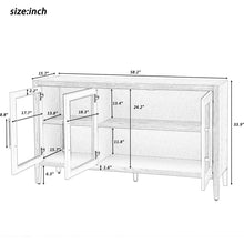 Load image into Gallery viewer, Wood Storage Cabinet with Three tempered glass doors and Adjustable Shelf,Suitable for living room, study and entrance