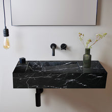 Carregar imagem no visualizador da galeria, Alexandrette Black Marble Modern Rectangular Sink Wall-mount Bathroom Sink (W)18" (L)30" (H)7"