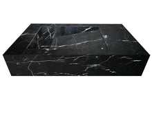 Carregar imagem no visualizador da galeria, Alexandrette Black Marble Modern Rectangular Sink Wall-mount Bathroom Sink (W)18" (L)30" (H)7"