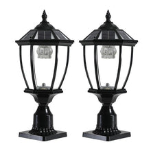 Load image into Gallery viewer, Aluminum Solar Lights Lanterns LED 2-Pack for Outdoor Pathways and Gardens